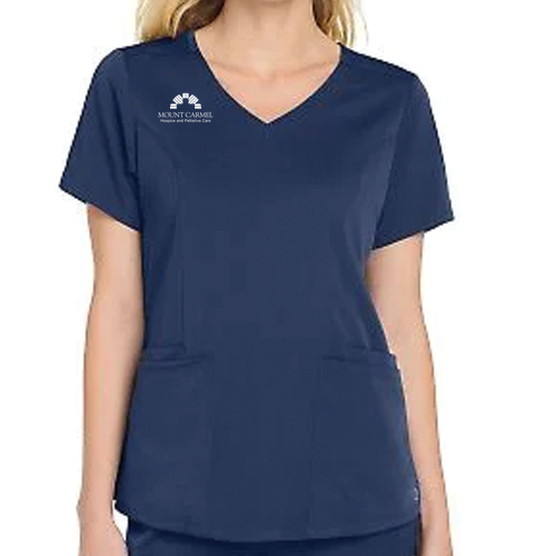 Wonderwink Women's Premiere Flex Mock Wrap Top -- Navy
