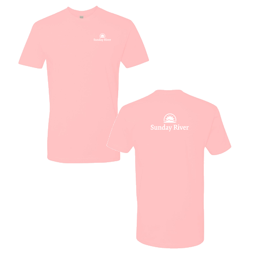 Sunday River Logo 2 White Ink -- Short Sleeve Light Pink
