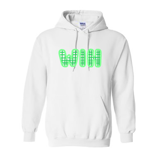Green WIH Gildan Heavy Blend Hooded Sweatshirt -- White