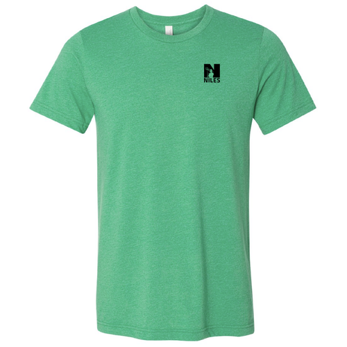 Mens/Unisex Bella Canvas Soft Fitted Heather CVC T-Shirt -- Heather Kelly, NPS Logo, 6 Points