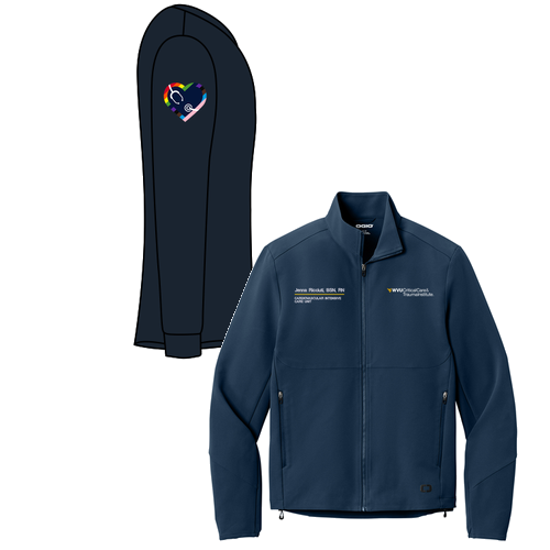 Gender Care Heart OGIO Women’s Kinetic Soft Shell -- River Blue Navy