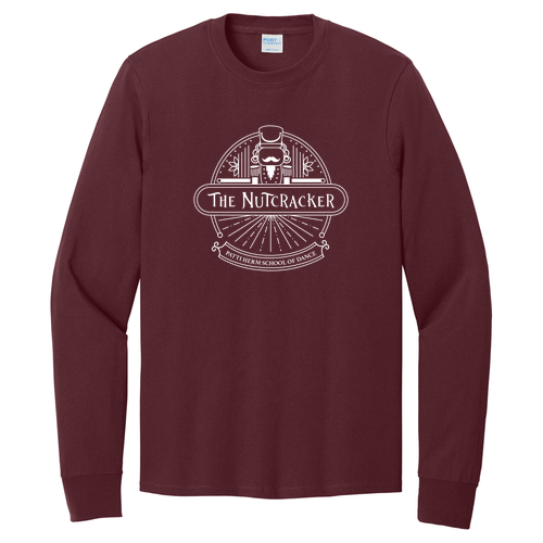 Port and Company Long Sleeve T Shirt -- Athletic Maroon