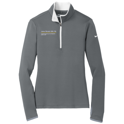 Nike Golf Ladies Dri FIT Stretch Half Zip Cover Up -- Dark Grey / White