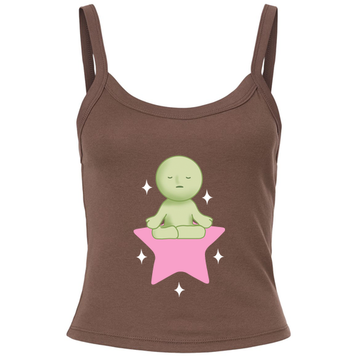 BELLA+CANVAS Women’s Micro Rib Spaghetti Strap Tank -- Solid Cocoa Blend