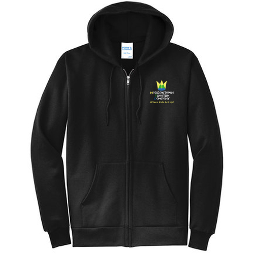 Port and Company Classic Full Zip Hooded Sweatshirt -- Jet Black