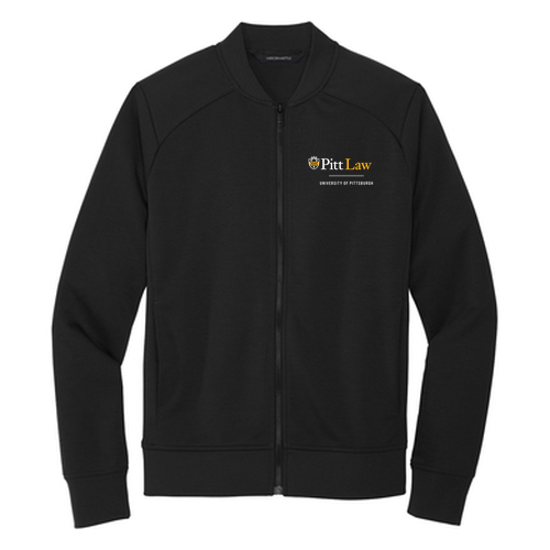 Embroidered PittLaw Bomber Jacket -- Deep Black