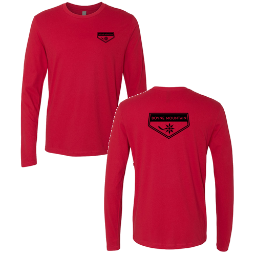 Boyne Mountain Logo 2 Black Ink -- Long sleeve Red