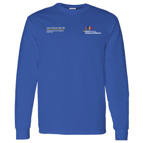Embroidered Gildan Heavy Cotton Longsleeve Basic T-Shirt -- Royal