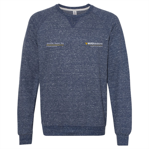 Jerzees Snow Heather French Terry Crewneck Sweatshirt -- Navy