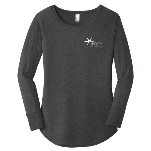 Ladies District Made Soft Perfect Tri Long Sleeve Tunic -- Black Frost