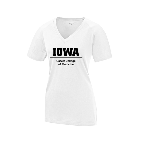 Sport Tek Ladies Ultimate Performance V Neck -- White