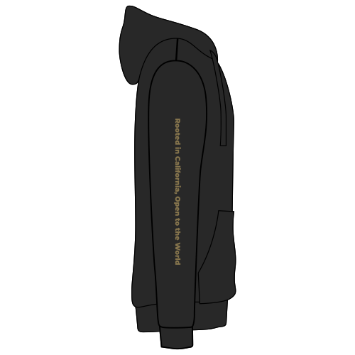 J America Triblend Hooded Full Zip Sweatshirt -- Solid Black TriBlend
