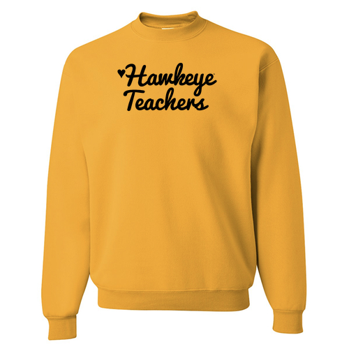 Hawkeye Teachers Jerzees 8 Oz., 50/50 Nublend Fleece Crew -- Gold