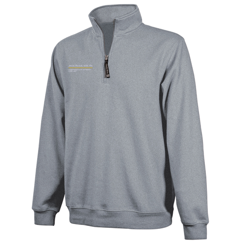 Charles River Crosswind Quarter Zip Sweatshirt -- Oxford Heather