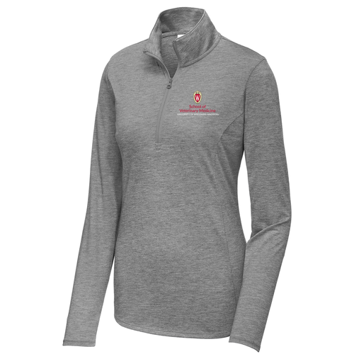 Sport-Tek Ladies PosiCharge Tri-Blend Wicking 1/4-Zip Pullover -- Dark Grey Heather