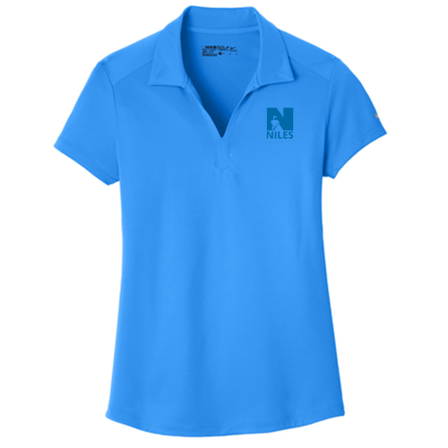 Ladies Nike Golf Dri-Fit Legacy Polo -- Light Photo Blue, NIC Logo, 16 Points