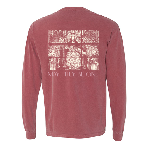 Comfort Colors Unisex Garment-Dyed Heavyweight Long Sleeve T-Shirt -- Brick