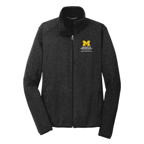 Port Authority Sweater Fleece Jacket -- Black Heather
