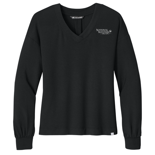 TravisMathew Women’s Long Weekend V-Neck -- Black