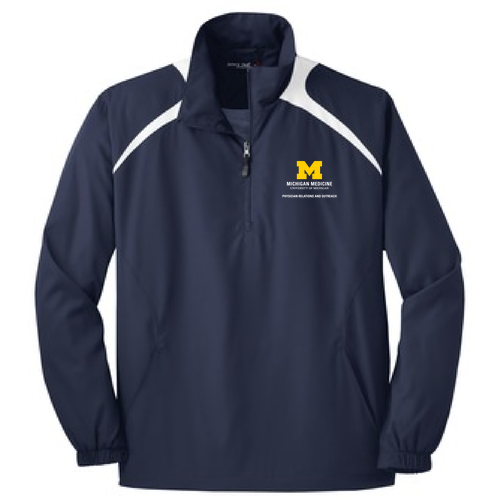 Sport Tek 1/2 Zip Wind Shirt -- True Navy/ White