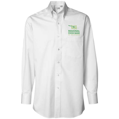 Van Heusen Mens Long Sleeve Dress Twill Embroidered-- White [HIDE]