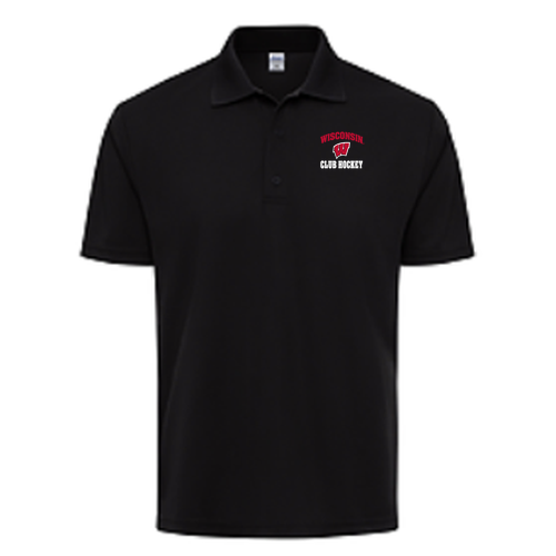 UW Club Hockey Paragon Men's Marco Performance Polo -- Black