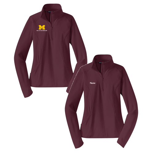 Ladies Sport Tek Sport Wick Stretch Half Zip Pullover -- Maroon