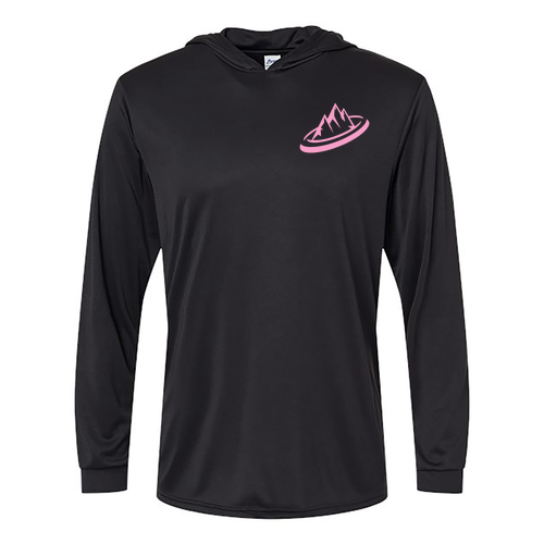 Breakin' Clays Performance Hooded Long Sleeve T-Shirt- Black (Pink)