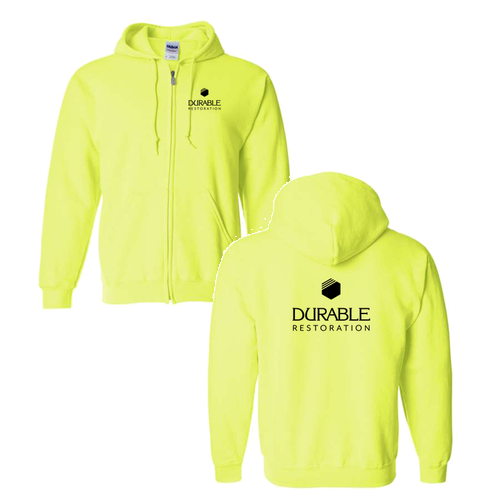 Gildan Full Zip Hooded Sweatshirt -- Safety Green