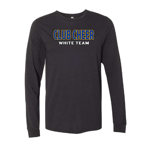 White Team Bella+Canvas Unisex Heather Cvc Long Sleeve Tee- Heathers -- Black Heather