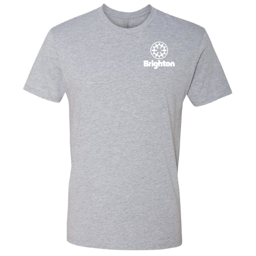 Brighton Logo 2 White Ink -- Short Sleeve Heather Grey