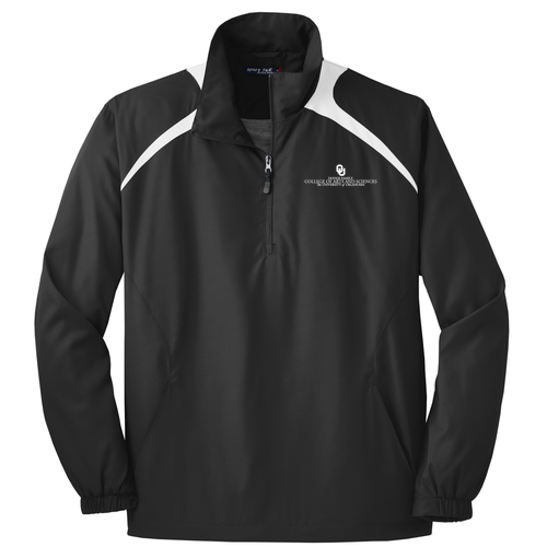 Sport Tek 1/2 Zip Wind Shirt -- Embroidered Black/ White
