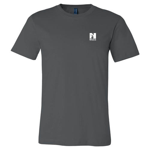 Mens/Unisex Bella Canvas Soft Fitted Jersey T-Shirt -- Asphalt, NPS Logo, 6 Points