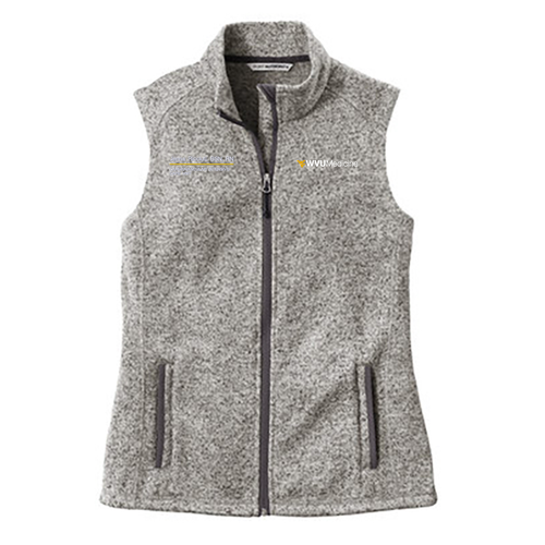 Port Authority Ladies Sweater Fleece Vest -- Grey Heather