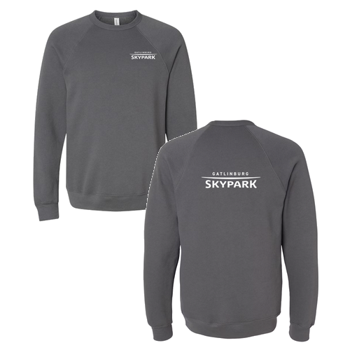 Gatlinburg Skypark Logo 2 White Ink -- Crewneck Sweatshirt Asphalt