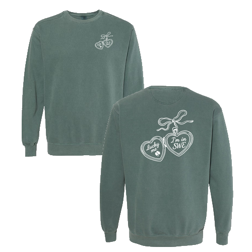 Comfort Colors Unisex Garment-Dyed Crewneck Sweatshirt -- Blue Spruce Locket Design