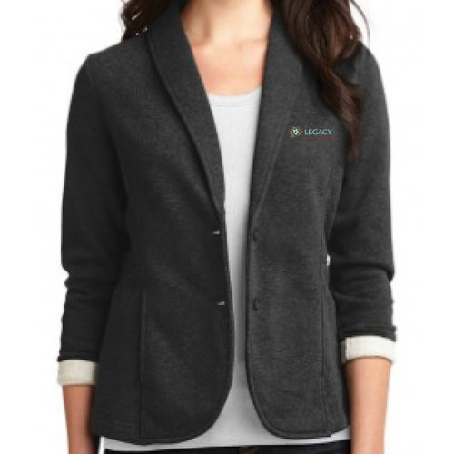 Ladies Port Authority Fleece Blazer -- Dark Charcoal Heather