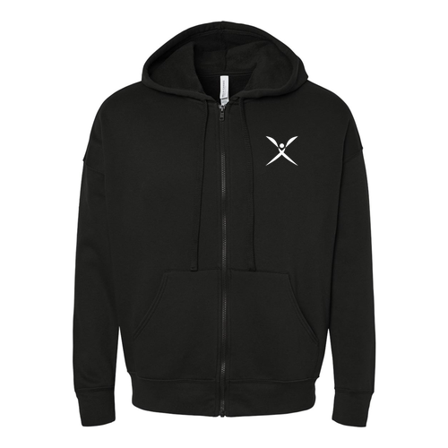 Bella+ Canvas Black Sponge Fleece Full-Zip Hoodie