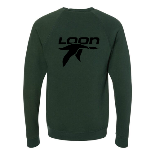 Loon Logo 2 Black Ink -- Crewneck Sweatshirt Forest