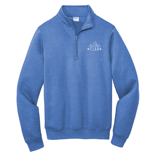 Port and Company Core Fleece Quarter-Zip Pullover Sweatshirt -- Heather Royal