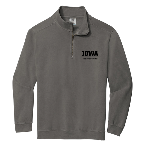 Embroidered Comfort Colors Unisex Garment-Dyed Quarter-Zip Sweatshirt -- Grey