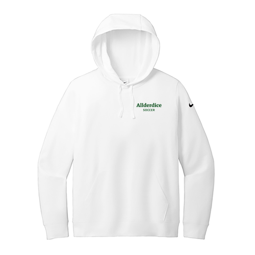Nike Ladies Club Fleece Sleeve Swoosh Pullover Hoodie -- White
