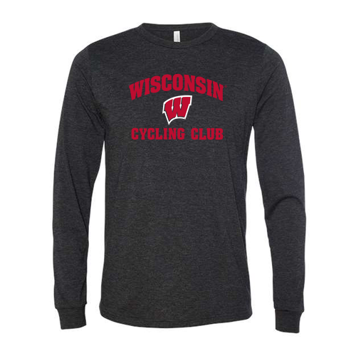 Wisconsin Cycling Club Long Sleeve Tee -- Charcoal Black Triblend