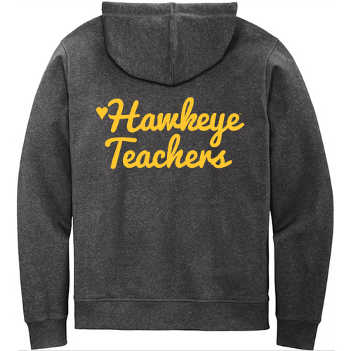 Hawkeye Teachers District Re-Fleece Full-Zip Hoodie -- Charcoal Heather