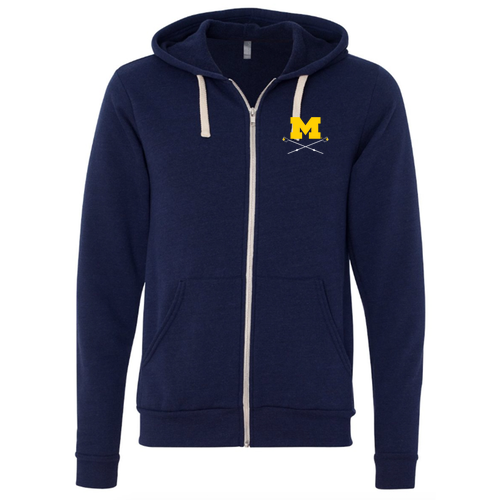 Mens/Unisex Bella Canvas Fleece Full-Zip Hoodie -- Navy TriBlend