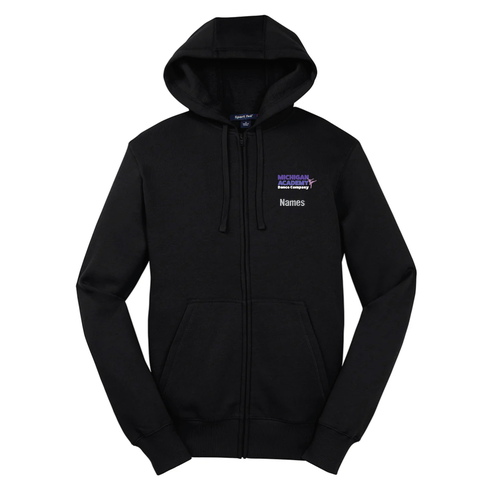 Mens/Unisex Sport Tek Full Zip Hooded Sweatshirt -- Black