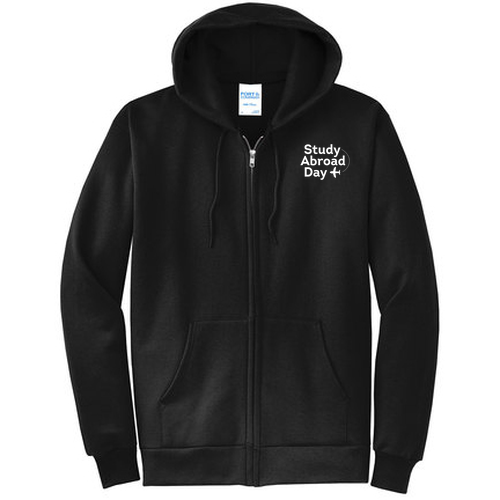 Port and Company Classic Full Zip Hooded Sweatshirt -- Jet Black