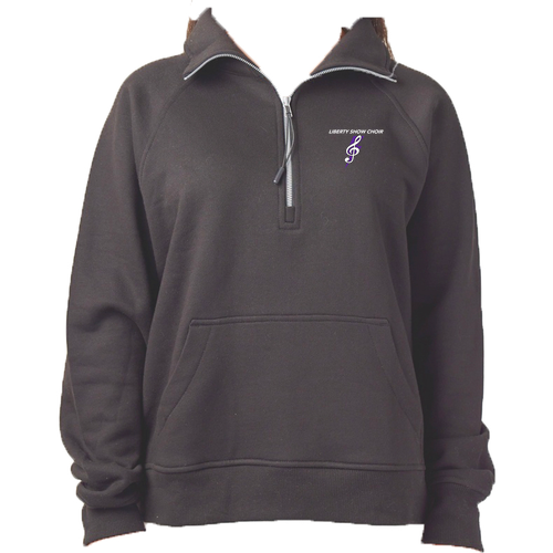 Enza Ladies Boxy Half Zip Fleece -- Dark Heather