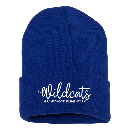 Yupoong Knit Hat with Cuff -- Royal