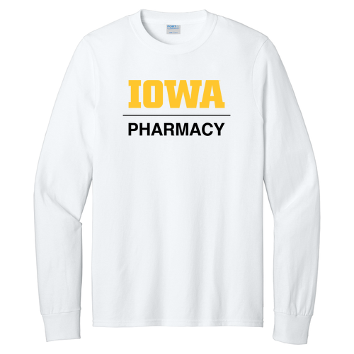 Port and Company Long Sleeve T Shirt -- White 2 Color Print
